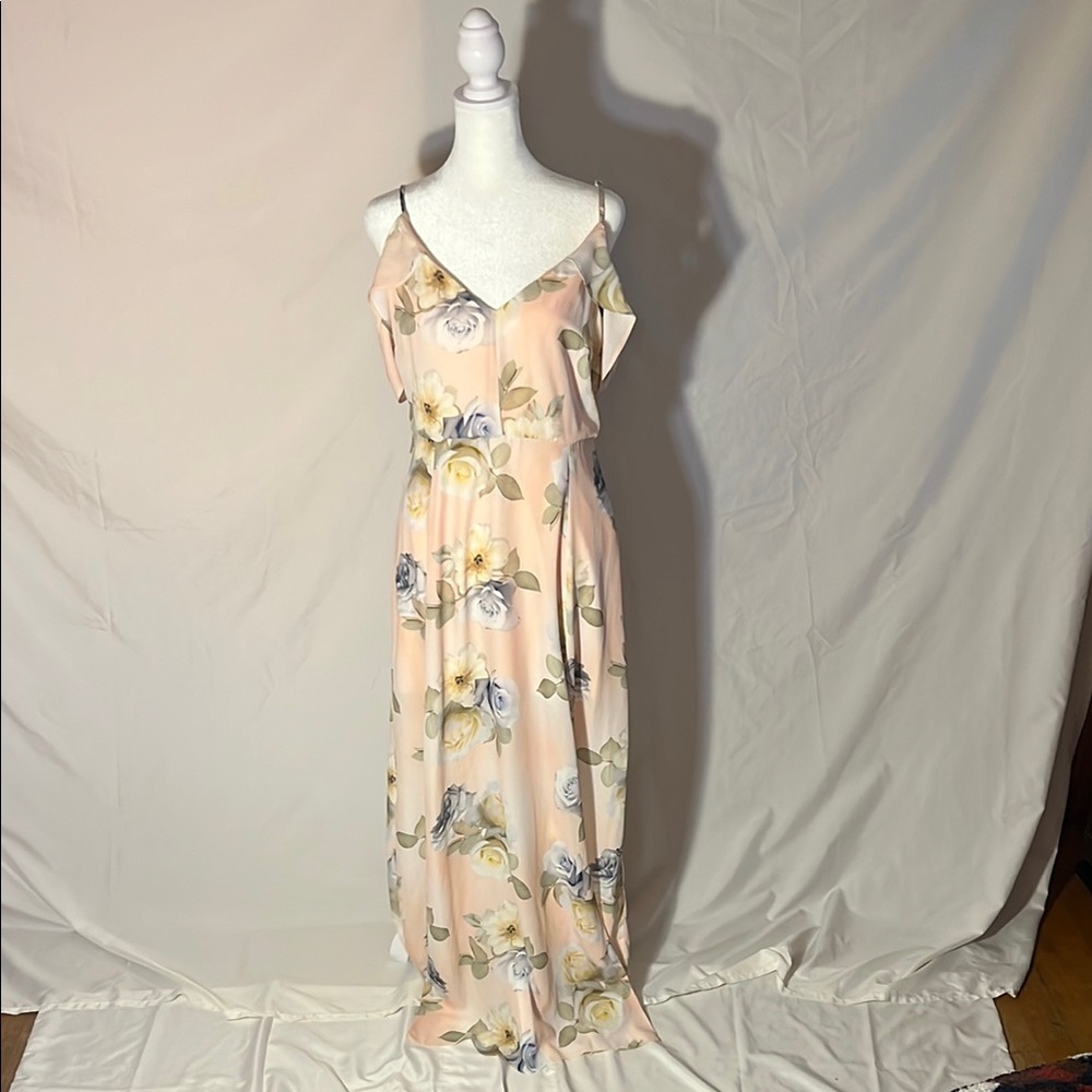 Floral Maxi Dress in Pastel Pink